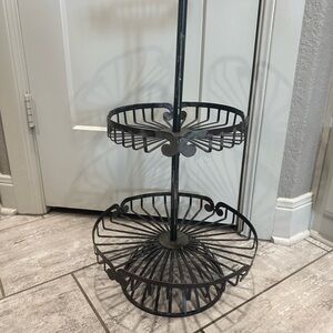 Three-Tier Metal Display Stand in Distressed Black